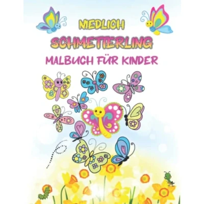 Abbildung von Niedlich Schmetterling Malbuch für Kinder: Einfache und bezaubernde Ausmalbilder mit verschiedenen Flügelmustern Jungen Mädchen im Alter von 4 8 Jahren