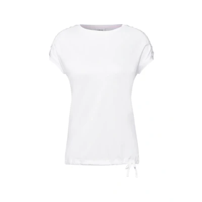 Abbildung von Cecil MIT Raffung Tshirt basic, Damen, Größe: XL, Weiß