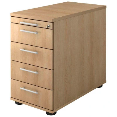 Abbildung von HAMMERBACHER Solid Standcontainer eiche 5 Auszüge