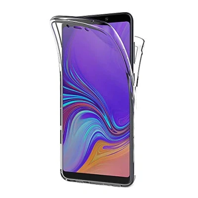 Abbildung von AICEK Compatible Samsung Galaxy A9 2018 Hülle, 360Full Body Transparent Silikon Schutzhülle für Case Durchsichtige TPU Bumper Handyhülle (6,3 Zoll)
