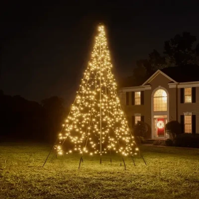 Abbildung von Fairybell Fahnenmast Weihnachtsbäume 4 Meter 640 LED Leuchten Inklusive Mast Twinkle