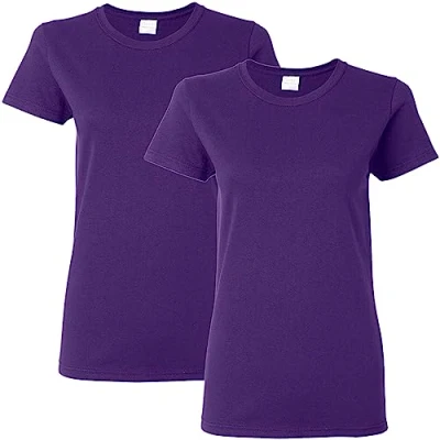 Abbildung von Gildan Damen Erwachsene, schwere Baumwolle, 2er Pack T Shirt, violett, Mittel