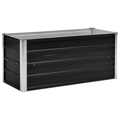 Abbildung von vidaXL Hochbeet Pflanzkübel Blumenkasten Garten Pflanzkasten Terrassen Gemüsebeet Gartenbeet Pflanzbeet Anthrazit 100x40x45cm Verzinkter Stahl