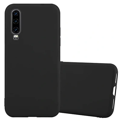 Abbildung von Cadorabo Hülle kompatibel mit Huawei P30 Schutzhülle TPU Silikon Case Candy Design Slim Kratzfest Weiche Gummi Rundumschutz für in Schwarz