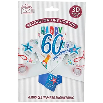 Abbildung von Second Nature Pop Up Grußkarte zum 60. Geburtstag, 3D Karten