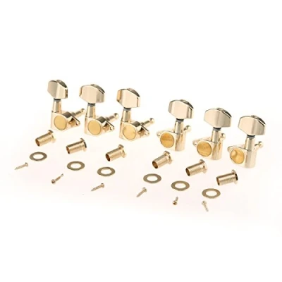 Abbildung von Musiclily Pro 3L3R Gitarre Tuners Mechaniken Machine Heads Tuning Pegs Set für Les Paul SG Style E Folk Akustische Gitarre, Gold Großer Hex Knopf