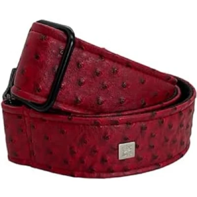 Abbildung von GET&#039;M Gitarrengurt Ostrich Burgundy 2&quot; Guitar Strap
