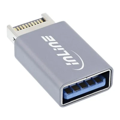 Abbildung von InLine® USB 3.2 Adapter, intern E Frontpanel Stecker zu A Buchse