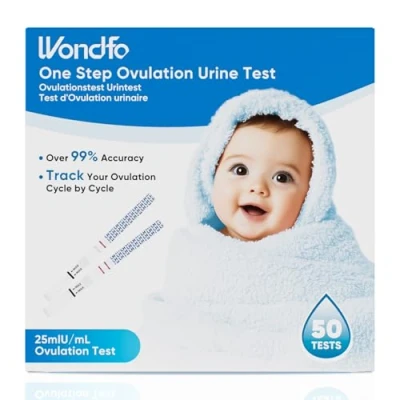 Abbildung von Wondfo Ovulationstest Fruchtbarkeitstest für Frauen Eisprung Test 50 Ovulationsteststreifen Ovulation Tests