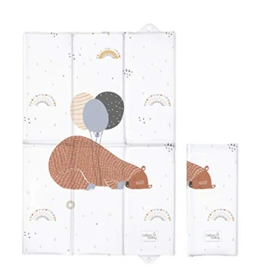 Abbildung von Ceba Baby Tragbare Wickelauflage Wickelunterlage für Unterwegs waschbar 60x40 cm Bär