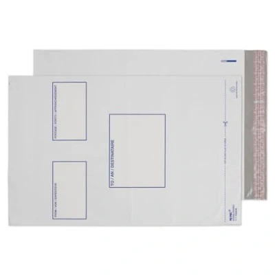 Abbildung von Blake Purely Packaging PE64/W Polypost Versandbeutel Plastik Versandtaschen Haftklebung Weiß C3+ 430x330 mm 100 Stück