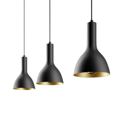 Abbildung von Arcchio Hängeleuchte Cosmina, dimmbar, Leuchtmittel nicht inklusive, Modern, Stahl, Schwarz, gold, 3 flammig, E27, Deckenlampe