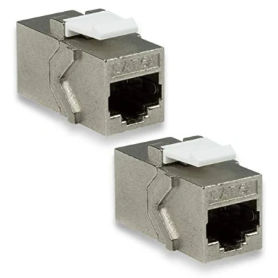Abbildung von odedo 2X Keystone CAT 6A RJ 45 LAN Kupplung Netzwerk Verbinder RJ45 Buchse STP 14.6mm