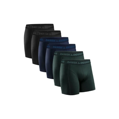 Abbildung von Danish Endurance 6 PACK Classic Boxershorts, Herren, Größe: Large, Multicolor black blue mélange green