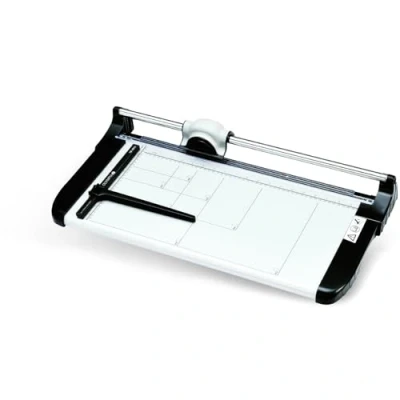 Abbildung von Olympia TR 4815 Profi Rollenschneidegerät Papierschneider A3 15 Blätter Schneidemaschine Papier 480mm Arbeitsbreite Sicherheitsschneidekopf mit Rundmesser Papierschneidemaschine Silber