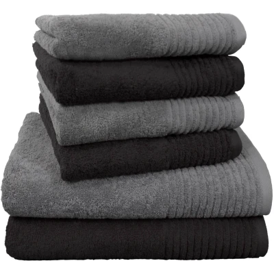 Abbildung von Dyckhoff Handtuch Set &quot;Brillant&quot;, (Set, 6 St., 4 Handtücher (50x100 cm) 2 Badetücher (70x140 cm), mit Streifenbordüre;4 (50x100cm), Duschtücher (70x140cm)