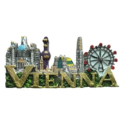 Abbildung von Wien Österreich 3D Kühlschrank Magnet Reiseaufkleber Souvenirs, Heim und Küchendekoration Kühlschrankmagnet Kollektion aus China