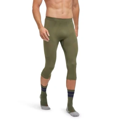 Abbildung von FALKE Herren Baselayer Hose Warm 3/4 M TI Funktionsmaterial schnelltrocknend 1 Stück, Grün (Herb 7754) neu umweltfreundlich, L