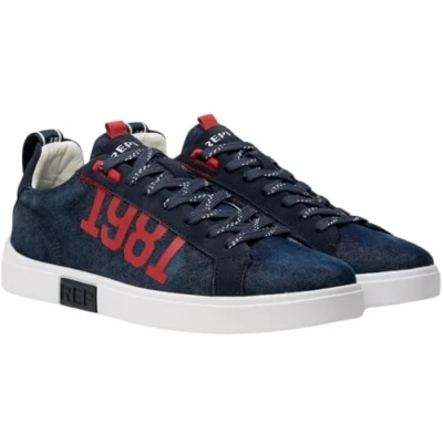 Abbildung von Replay Sneaker &quot;POLYS DENIM&quot;, mit seitlichem Zahlenprint, Freizeitschuh, Halbschuh, Schnürschuh