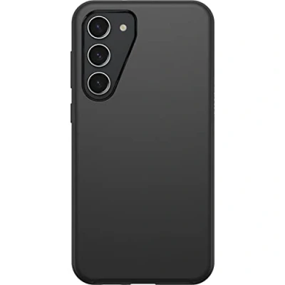 Abbildung von OtterBox Symmetry Hülle für Samsung Galaxy S23+, sturzsicher, schützende dünne Hülle, 3x getestet nach Militärstandard, antimikrobieller Schutz, Schwarz, Keine Einzelhandelsverpackung
