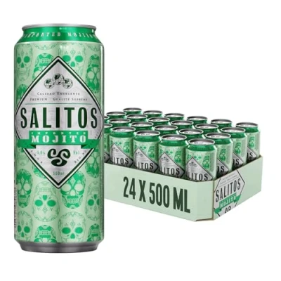 Abbildung von SALITOS Mojito Flavoured Beer in Dosen (24 x 0,5l) 5,0% Vol. Erfrischender Geschmack mit spritziger Limette, frischer Minze &amp; feiner Rum Note Authentischer kubanischer Genuss