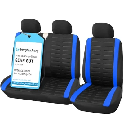 Abbildung von Upgrade4cars Transporter Autositzbezüge Set für die Vordersitze Van Auto Schonbezüge Universal in Blau