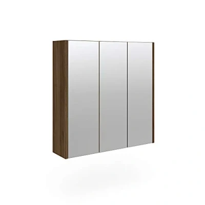 Abbildung von Vicco Badspiegelschrank Majest, Anthrazit Hochglanz/Nussbaum, 67 x 68 cm