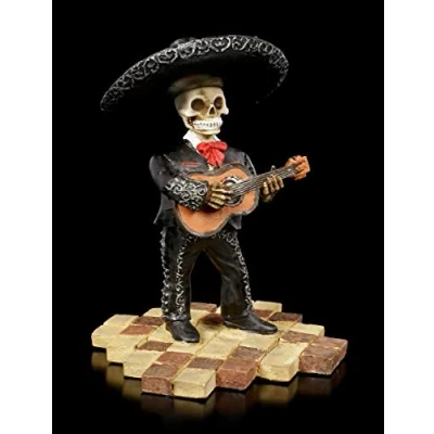 Abbildung von Figuren Shop GmbH Skelett Gothic Figur Mariachi Band Gitarre Fantasy Dekofigur, handbemalt, H 12 cm