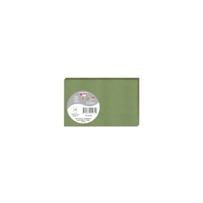 Abbildung von Clairefontaine 1470C Packung mit 25 Einzelkarten Pollen 8,2x12,8 cm 210g/m2, ideal für Ihre Einladungen und Korrespondenz, Salbei, 1 Pack