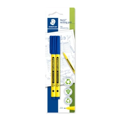 Abbildung von STAEDTLER Noris writing pen 307, Fineliner mit stabiler, eindrucksicherer Spitze, Gehäuse aus 97% recyceltem Plastik, Linienbreite F Fein, 307 3 BK2