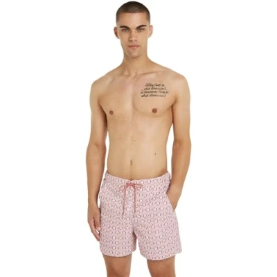 Abbildung von Tommy Hilfiger Herren Badehose Medium Drawstring Print Mittellang, Mehrfarbig (Laurel Teaberry Blossom), XXL