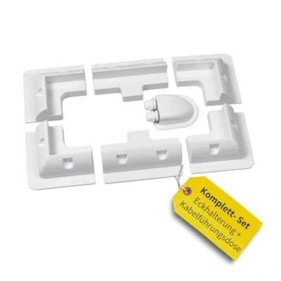 Abbildung von Avoltik Solarpanel Halterung I witterungsbeständige Solarmodul aus ABS Kunststoff Solar Eckhalterung + Kabelführungsdose für Solarmodule in weiß Montageset