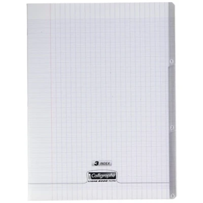 Abbildung von Clairefontaine 18228C Heft / Schulheft Calligraphe DIN A4+ 24x32 cm, 48 Blatt, französische Lineatur, mit 3 Register, 90g, Transparent, 1 Stück
