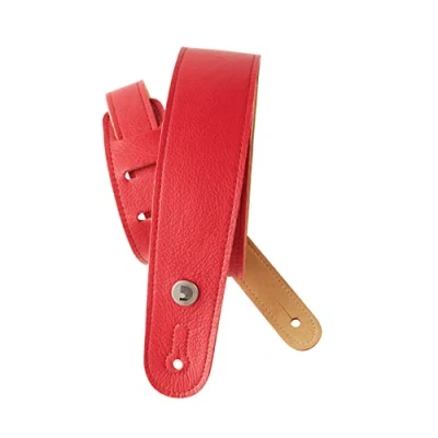 Abbildung von D&#039;Addario schmaler Gitarrengurt aus Leder, Rot, (20GL02)