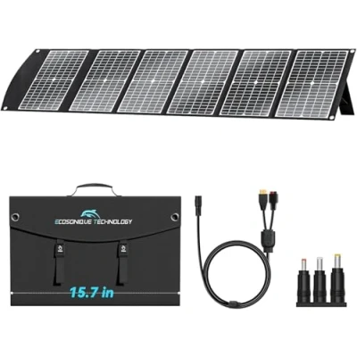 Abbildung von Ecosonique 100W Tragbare Faltbare Solarpanel Ladegerät Schnelles Laden mit USB C PD3.0 A QC3.0 DC 20V Leichtgewicht Kickstand für Camping Power Station Solargeneratoren Handys Bank