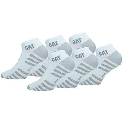 Abbildung von Caterpillar 6 Paar knöchellange Sneakersocken für Jeden Einsatz Verstärkte Spitze und Fersen Baumwolle (Weiß, 39 42)