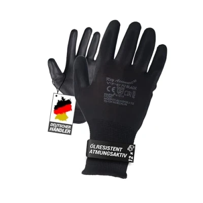 Abbildung von PROFITOOL 0XREK0260/L Schutzhandschuh schwarz Nylon, PU (Polyurethan) L