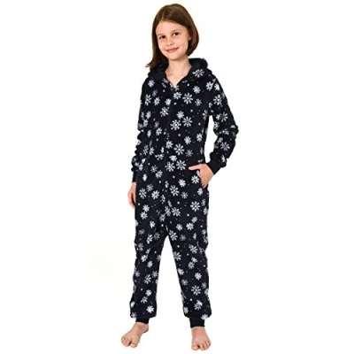Abbildung von Normann Pyjama Mädchen Jumpsuit Overall Onesie Schlafanzug Eiskristall Sterne Optik