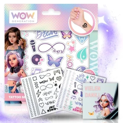 Abbildung von Wow Generation Tattoo Set: 50 Designs (Farbe &amp; Schwarz Weiß) + E Book zum Zeichnenlernen Kreative Tattoos für Kids Teens!