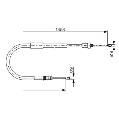 Abbildung von BOSCH 1 987 482 335 Handbremsseil 1458 RENAULT: CLIO 3