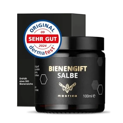 Abbildung von maorika Bienengiftsalbe mit Manukaöl (Kühlend &amp; beruhigend) Bienengiftcreme hochdosiert u.a. Shea Butter, Eukalyptus, Aloe Vera, Rosmarin Zitronenschalenöl