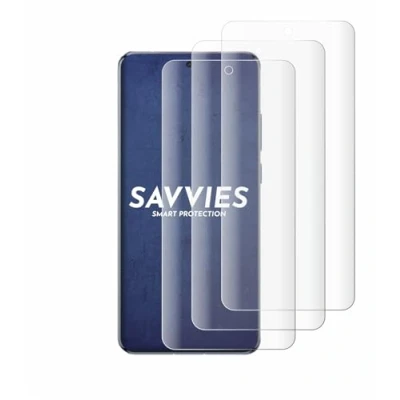 Abbildung von Savvies 4 Stück Full Screen Schutzfolie für Vivo X200 Pro Cover Displayschutz Folie [3D Curved, Transparent, Anti Fingerabdruck]