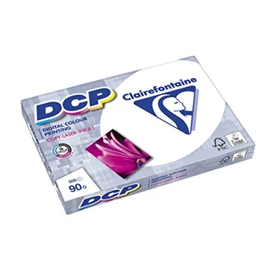 Abbildung von Clairefontaine 1834C Druckerpapier DCP Premium Kopierpapier für farbintensiven Bilderdruck, DIN A3, 29,7 x 42cm, 90g, 1 Ries mit 500 Blatt, Weiß