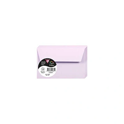 Abbildung von Clairefontaine 5861C Packung mit 20 Umschläge Pollen, 90 x 140 mm, 120 g, ideal für Einladungen und Korrespondenz, Flieder, 1 Pack
