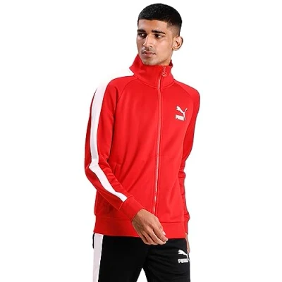 Abbildung von Puma Iconic T7 PT Sweatjacke, Herren, Größe: Large, High risk red