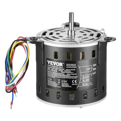 Abbildung von VEVOR 1/5PS Gebläsemotor 1,45A 700/900/1100U/min 3 Gang 8μF/450 V Kondensator