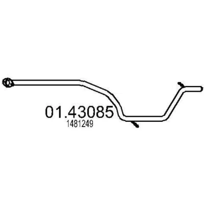 Abbildung von MTS 01.43085 Abgasrohr 2100 vorne für Mittelschalldämpfer FORD: S Max Mk1, MONDEO 4 Turnier, Galaxy Mk2 MPV