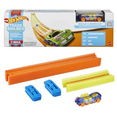 Abbildung von Hot Wheels Track Builder GVG13, Fahrzeug &amp; Schienen Set, 4 Jahr(e), Kunststoff, Mehrfarbig