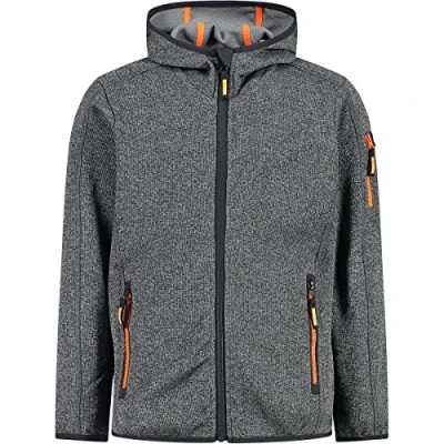 Abbildung von CMP Kinder Knit Tech Jacke mit fester Kapuze, Anthrazit Zement, 116