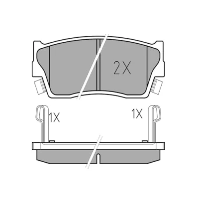 Abbildung von MEYLE 025 215 0014/W Bremsbelagsatz ORIGINAL Quality Vorderachse mit akustischer Verschleißwarnung Anti Quietsch Blech SUZUKI: Vitara I SUV Cabrio